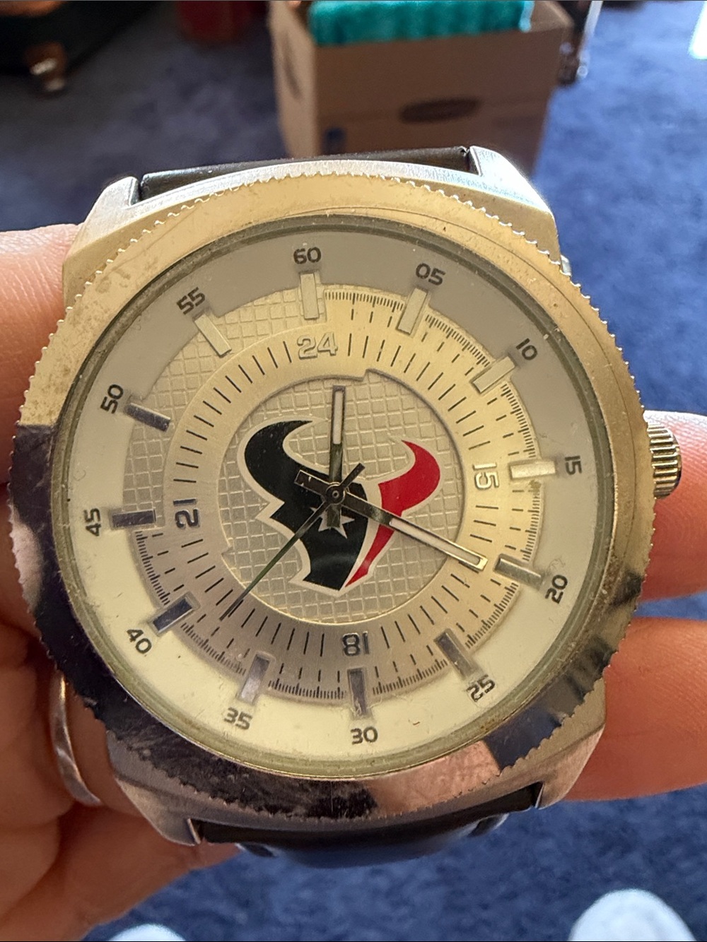 Game Time Watch with Blue Dial and Black Strap